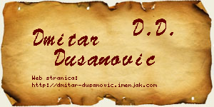 Dmitar Dušanović vizit kartica